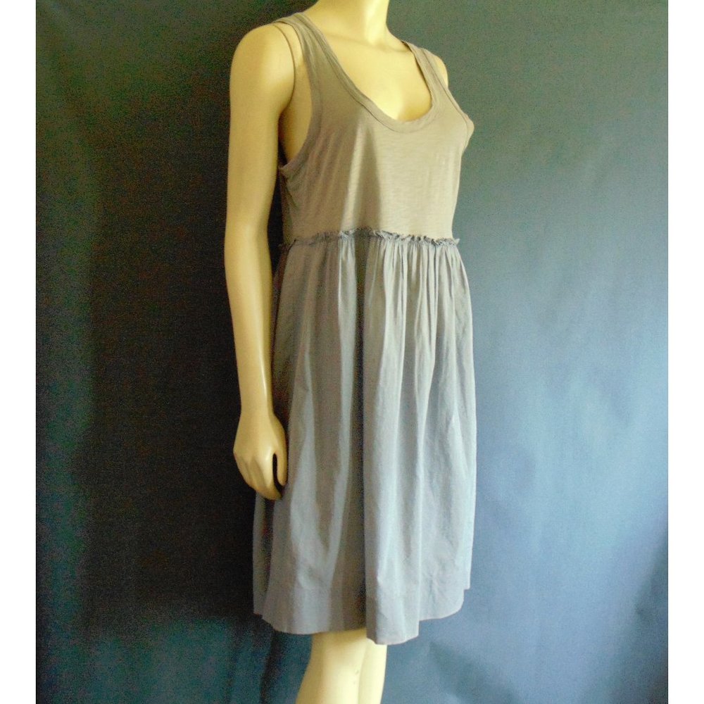 J. Crew Heather Gray Knit Upper Woven Lower Summer Tank Dress